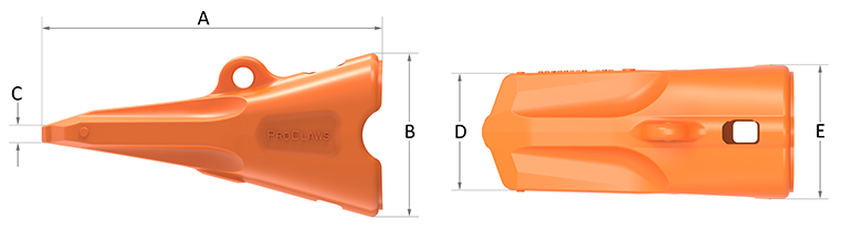 ProClaws Excavator tooth GPE Duo View_72