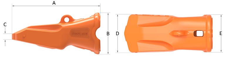 ProClaws Wheel loader tooth XAL Duo View_72