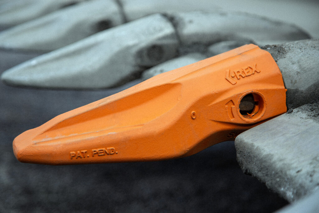 C-REX tooth on wheel loader.